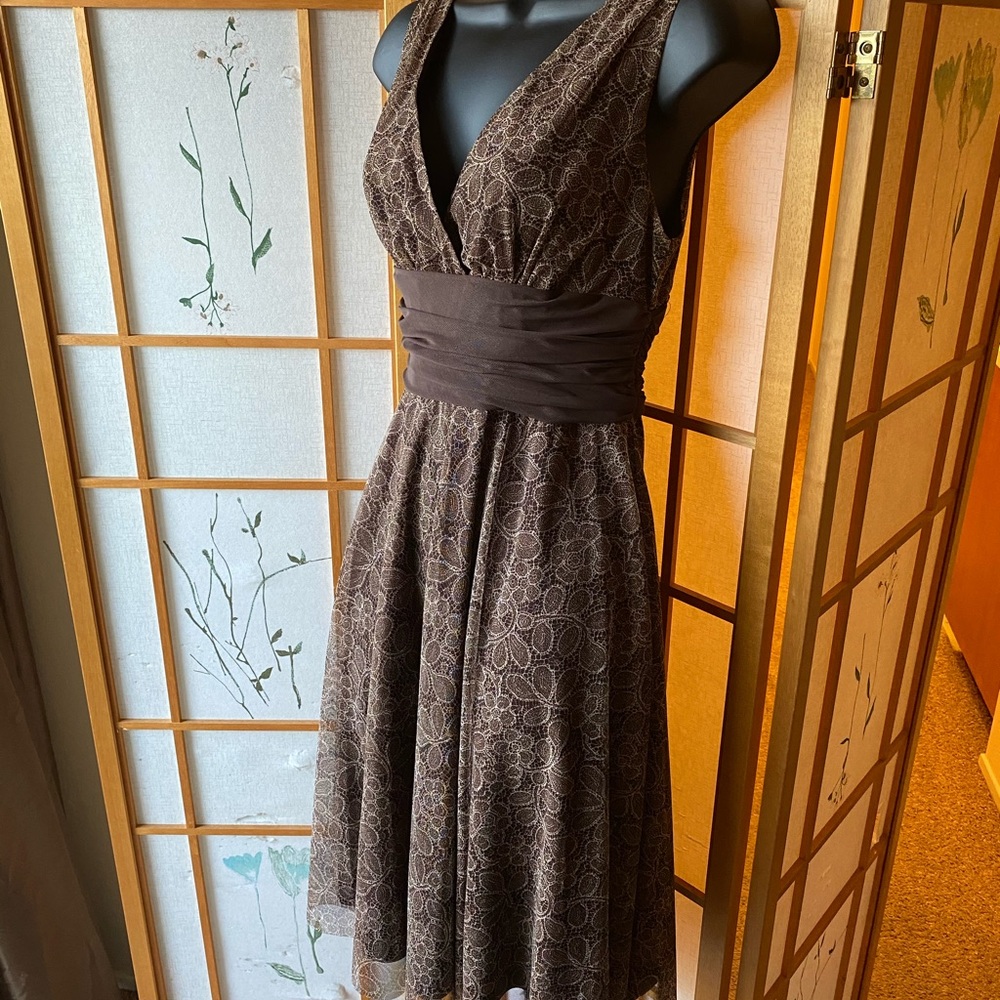 cute knee length halter dress. Stretch.